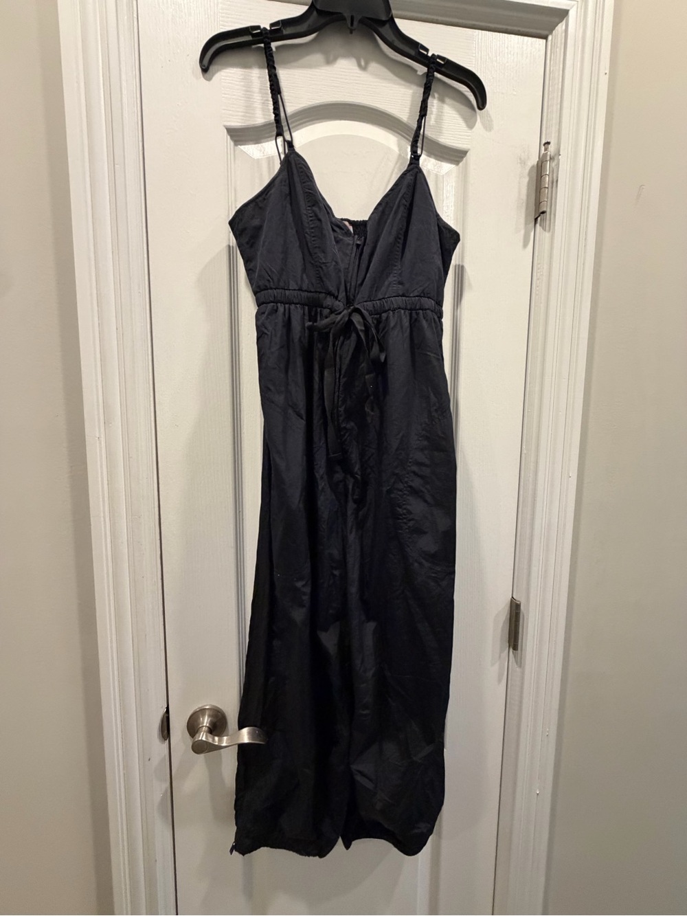 FP Movement by Free People Black Midi Jumpsuit with Tie Waist